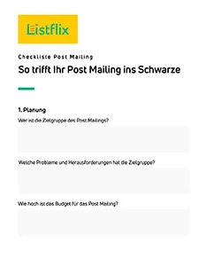 Checkliste Post Mailing